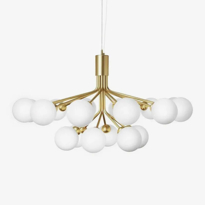 Lustra Pendelleuchte Glas Globe Cluster Messing