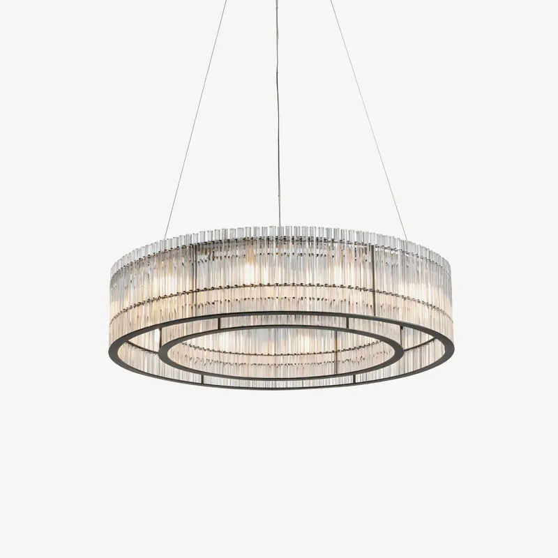 Lustra Pendelleuchte Glas Rohr Ring Modern Luxus