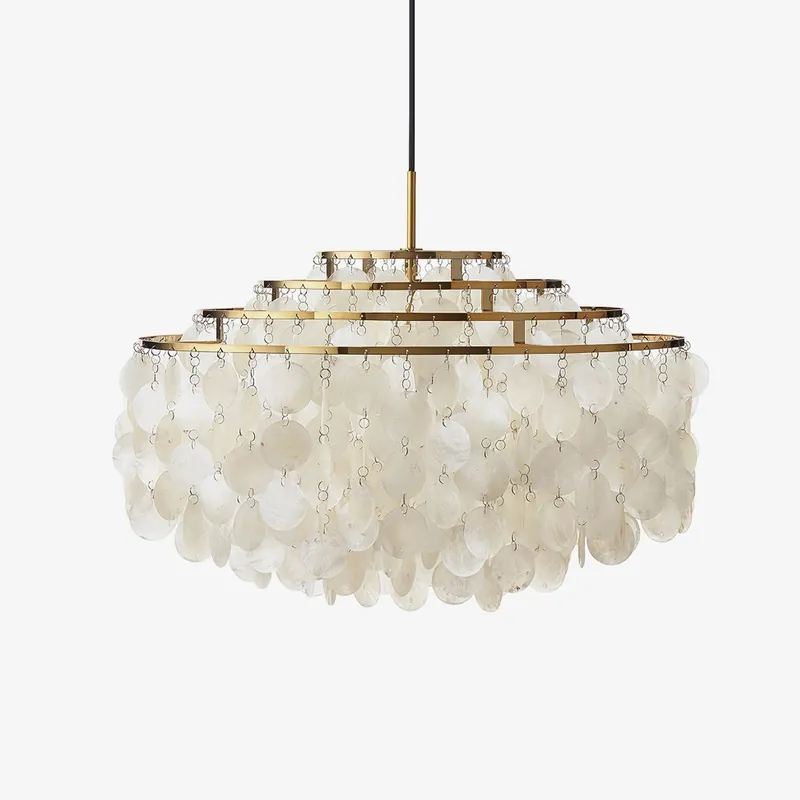 Lustra Pendelleuchte Lampe Ring Rund aus Muschel