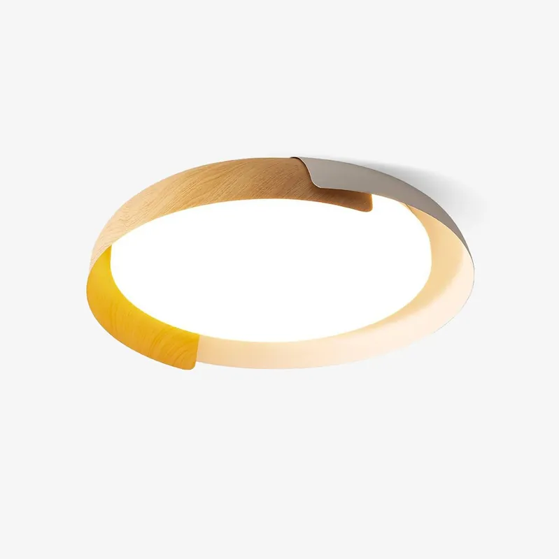 Solara Deckenleuchte Rund Acryl Holz Sanft Minimalistisch