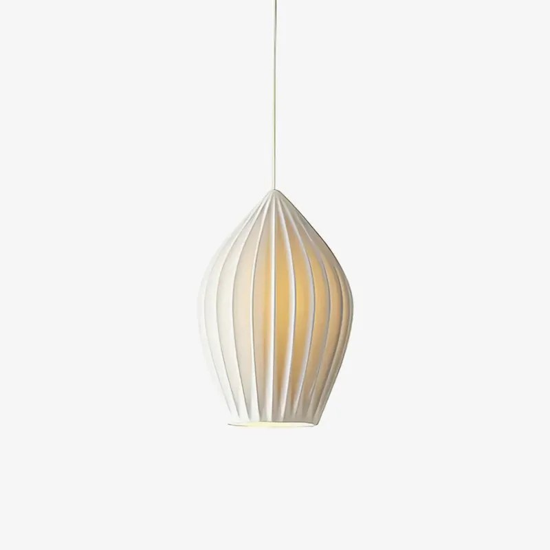 Solara Hängelampe aus eleganter gerippter Porzellan-Keramik
