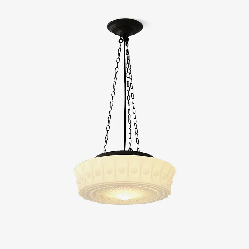 Solara Hängelampe aus Kette Weißes Glas