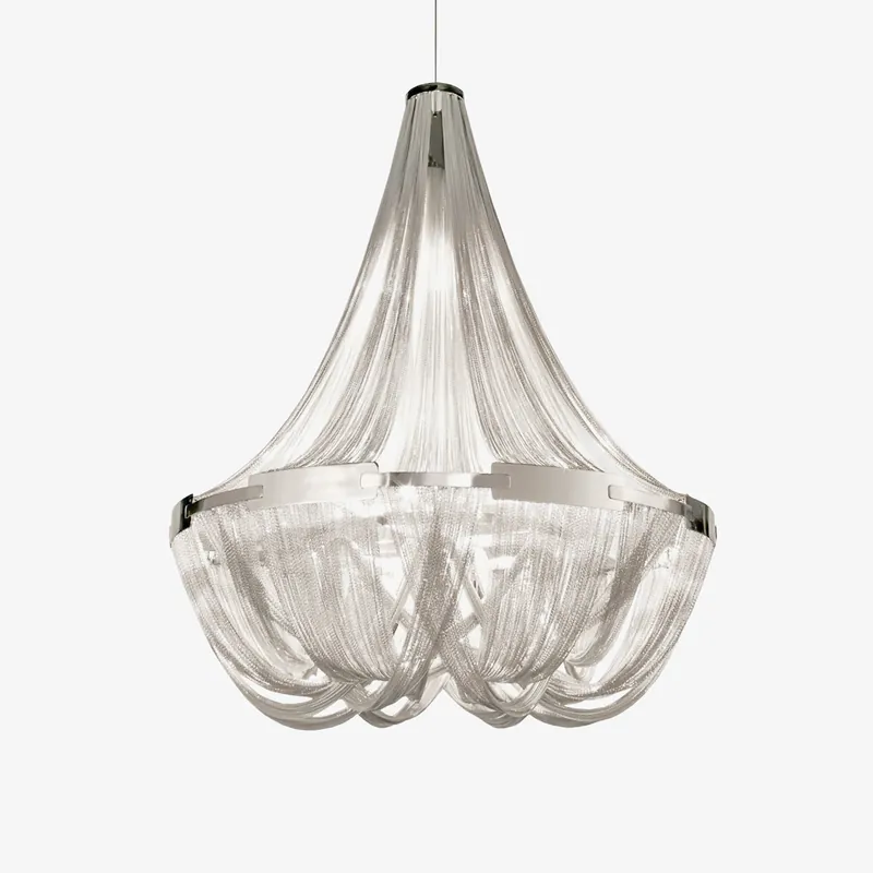 Aluminium-Kette mit Eichel-Kronleuchter Solara
