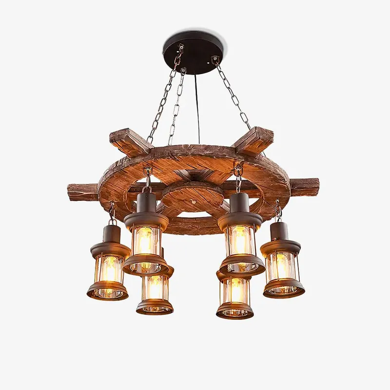 Aurzorir Vintage Holz-Kronleuchter