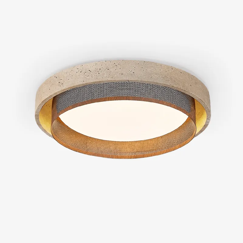 Terra Minimalistische Deckenleuchte aus Travertin Schmiede