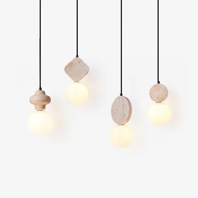 Orla Minimalistische Moderne Pendelleuchte aus Travertin