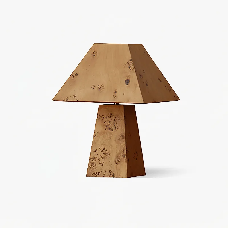 Alder Elegante Minimalistische Tischlampe aus Holz