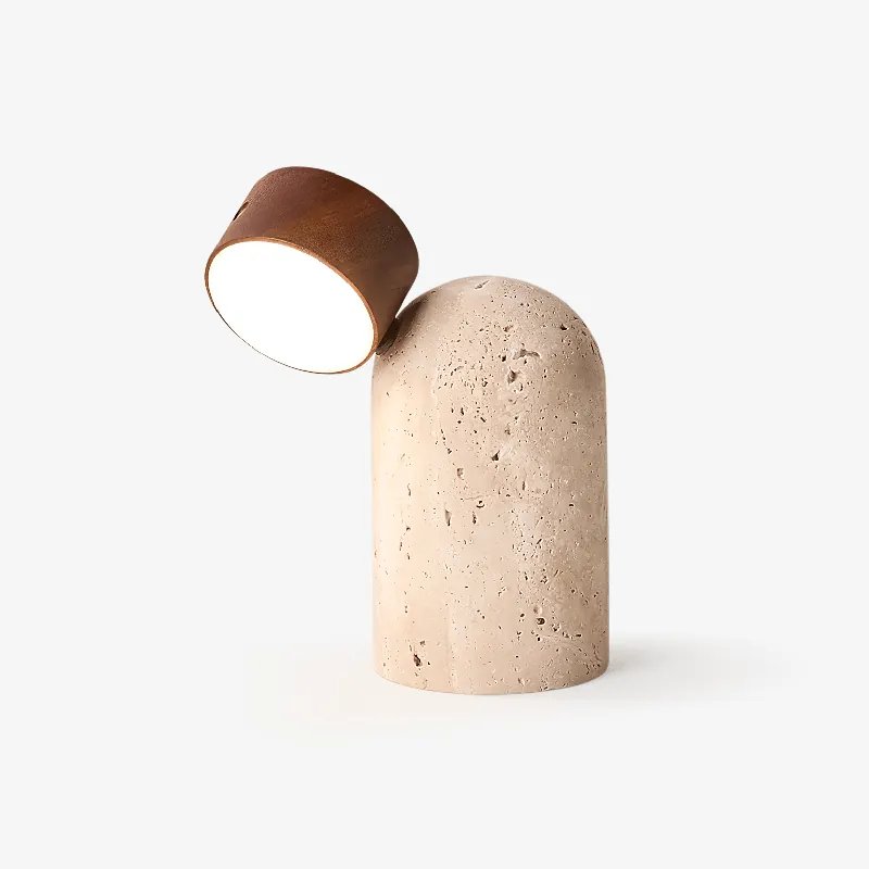 Glimmer Tischlampe aus Stein Capsule