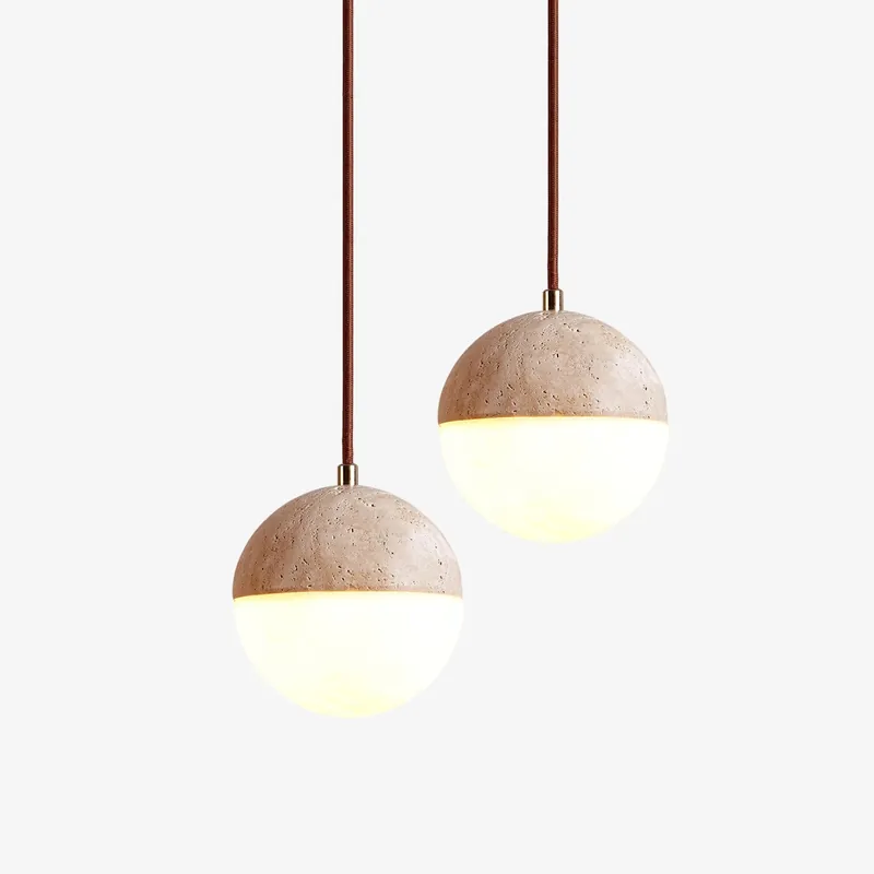 Soren Minimalistische Moderne Pendelleuchte aus Travertin