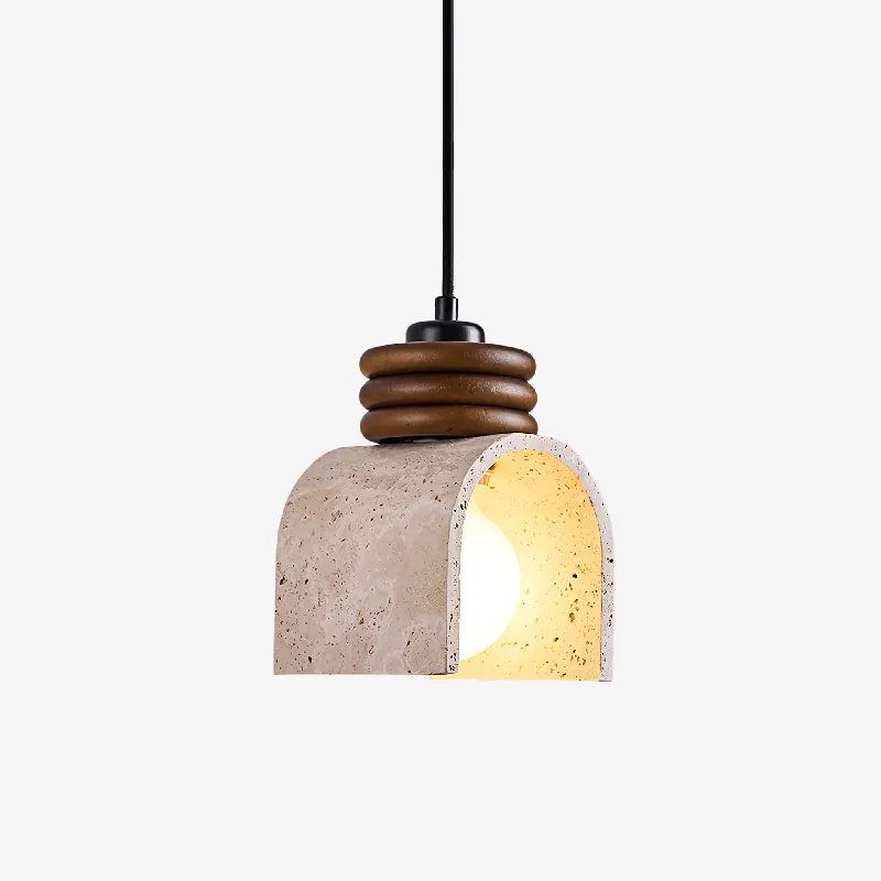 Rondara Minimalistische Pendelleuchte aus Travertin
