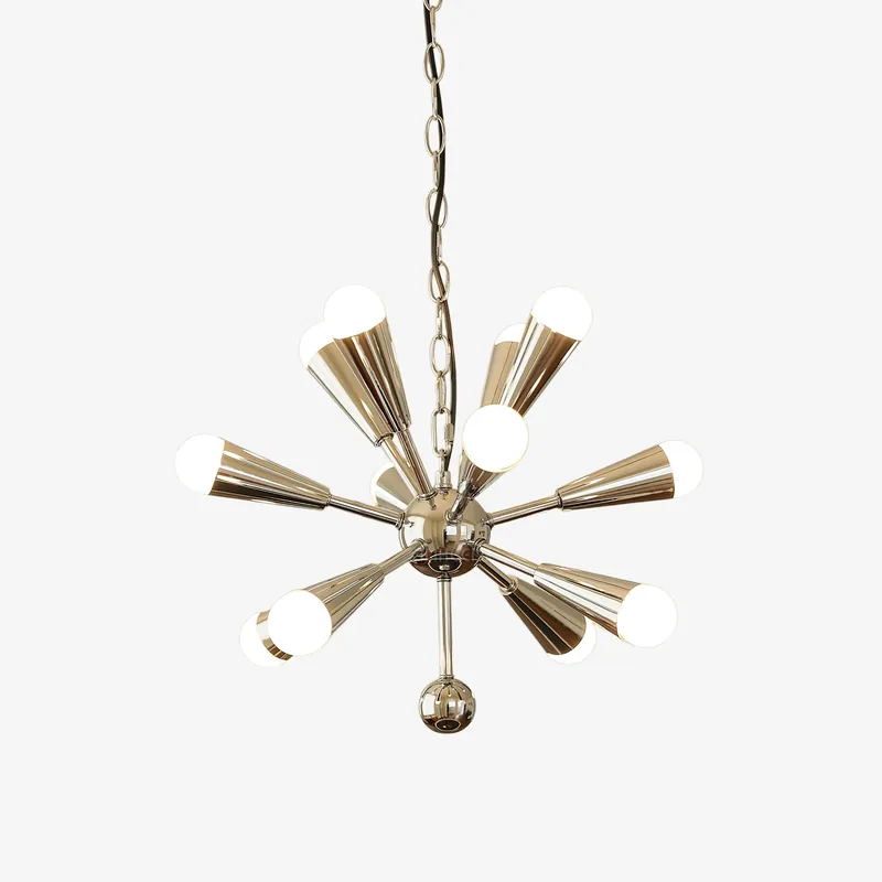Orvian Minimalistischer Moderner Glas-Chrom-Kronleuchter