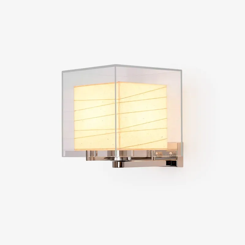 Lumo Minimalistische Moderne Metall-Glas-Wandlampe Würfel