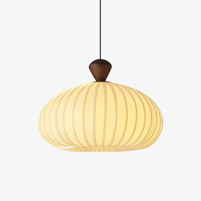 Ovola Metall Holz-Falten-Pendelleuchte