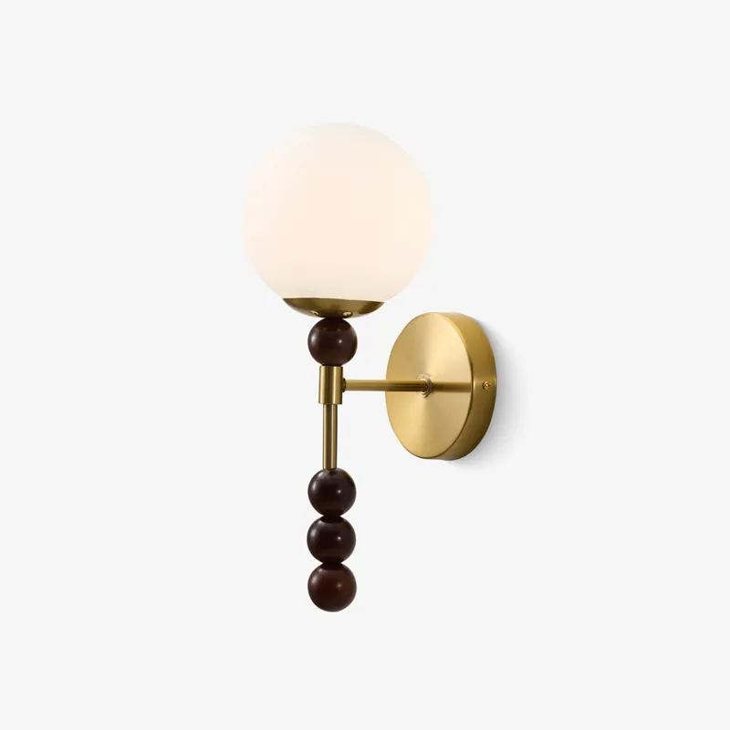 Colette Globe Holz-Glas-Wandlampe