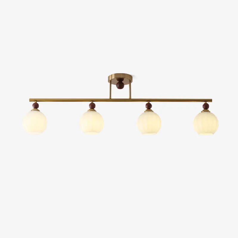 Orbis Quartet Holz-Glas-Deckenlampe