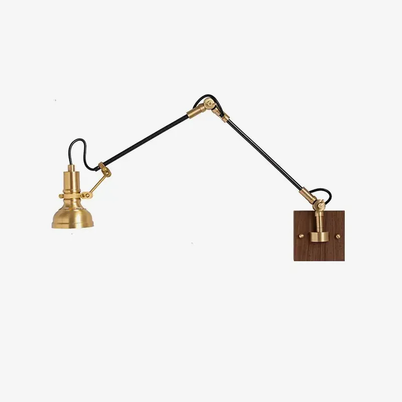 Elowen Moderne Minimalistische Metall Holz Wandlampe