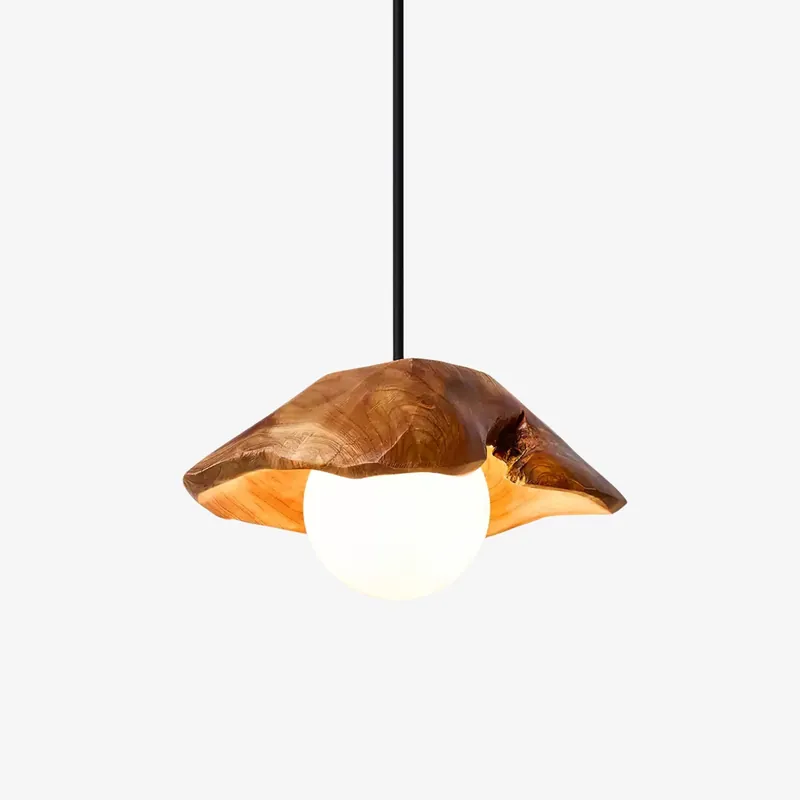 Lunawood Halo Holz Glas Hängeleuchte
