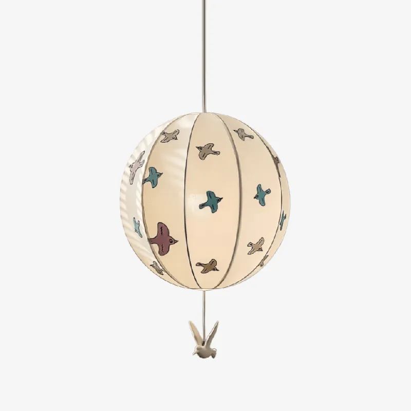 Bird Ballon Metall Stoff Hängeleuchte