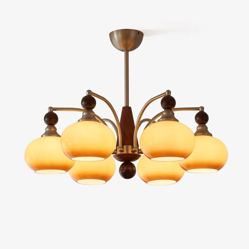 Serenade Moderne Künstlerische Luxus Glas Holz Kronleuchter