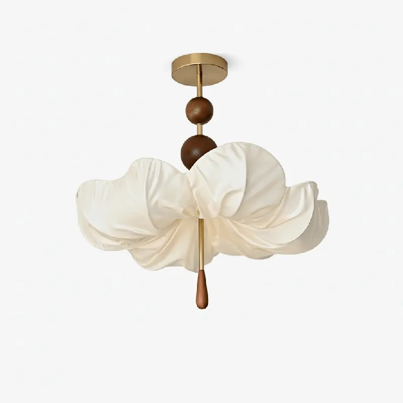 Floralis Künstlerische Luxus Holz Stoff Deckenlampe