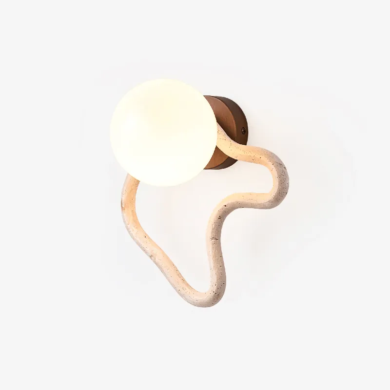 Serpentine Moderne Minimalistische Travertin Wandlampe