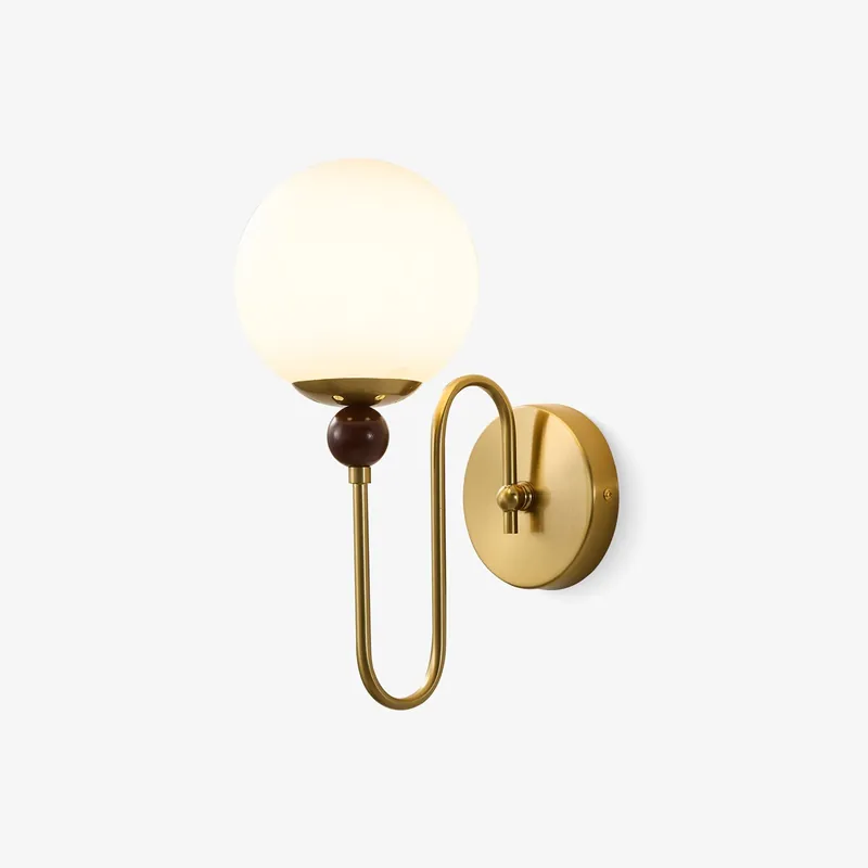 Odette Moderne Minimalistische Holz Metall Wandleuchte