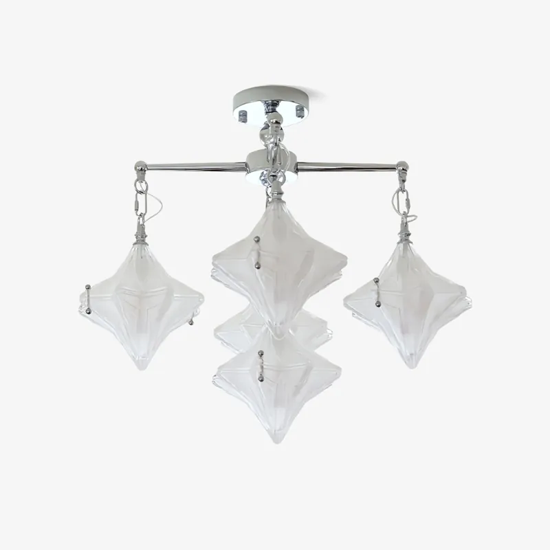 Elowen Prism Star Glas Matt Geometrischer Kronleuchter
