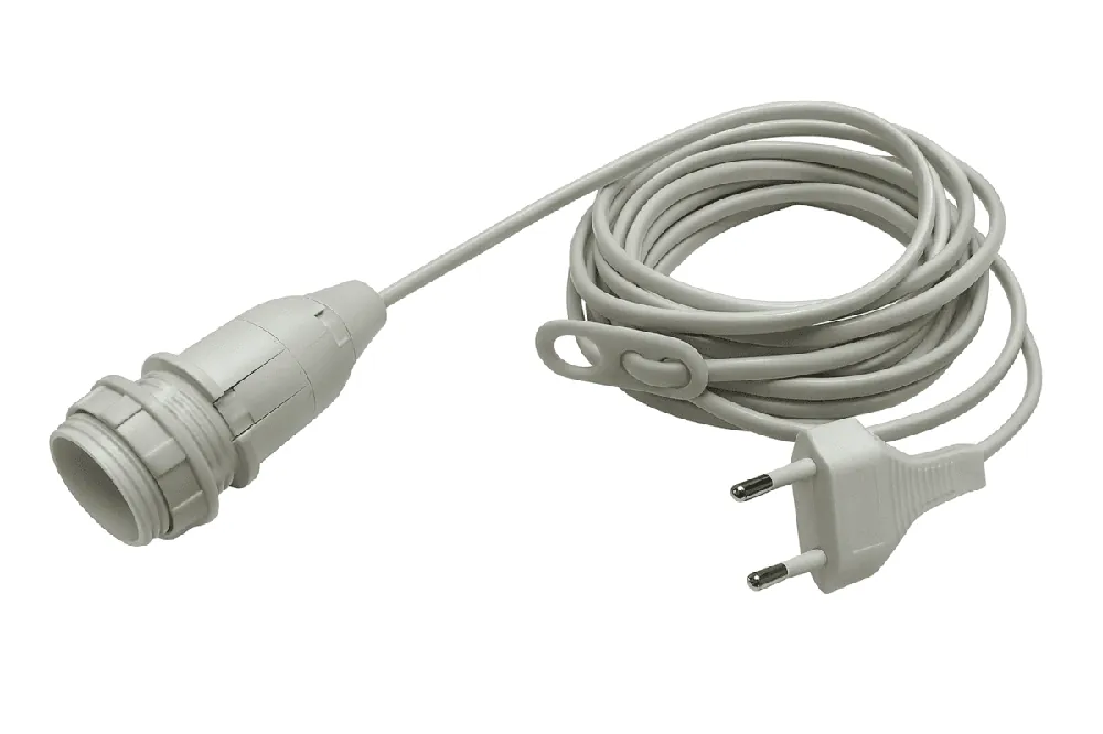 Cordon de lampe 5m avec interrupteur et prise