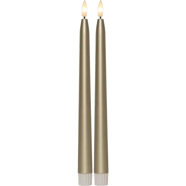 LED Bougie Cierge Flamme Metal 28cm