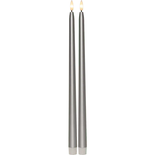 LED Bougie Cierge Flamme Metal 40cm
