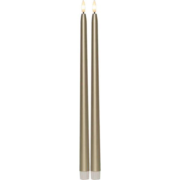 LED Bougie Cierge Flamme Metal 40cm
