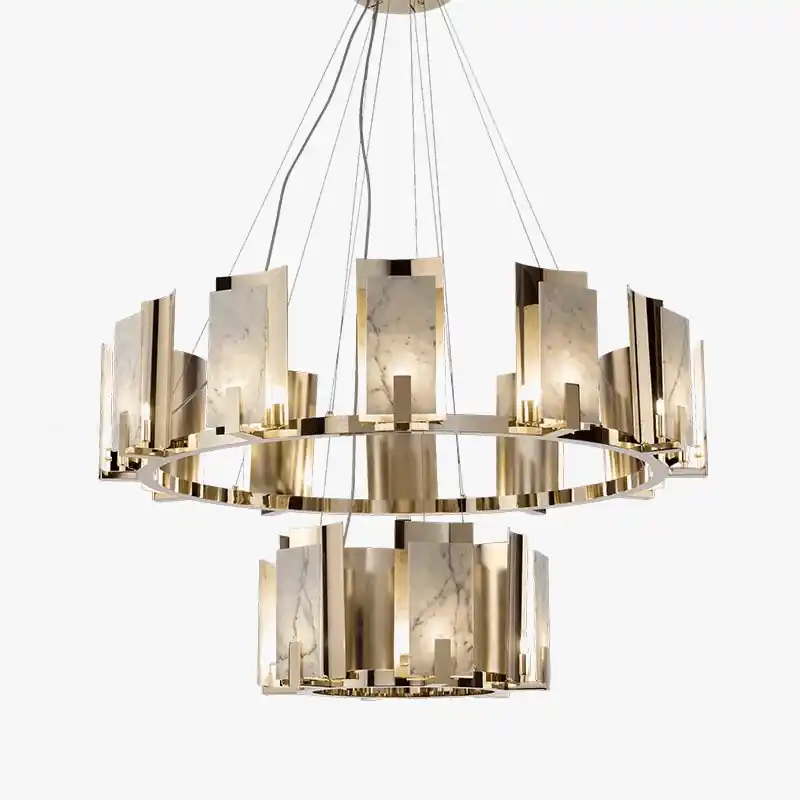 Suspension Luxe LED en Marbre Naturel