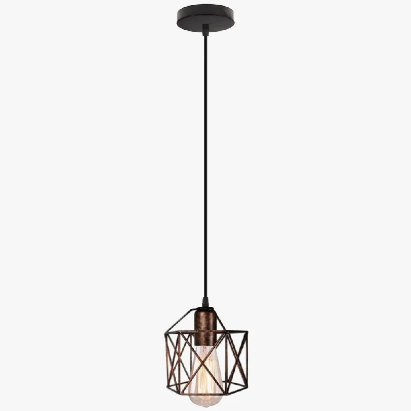 Suspension Vintage Cage industrielle.