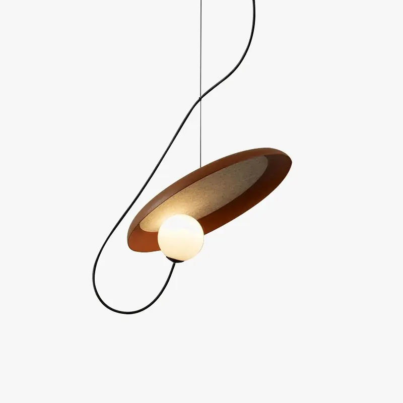 Suspension minimaliste pour restaurant et bar artistique.