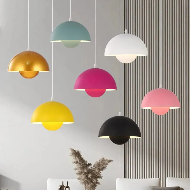Suspension LED Nordique Colorée pour Décor de Salon
