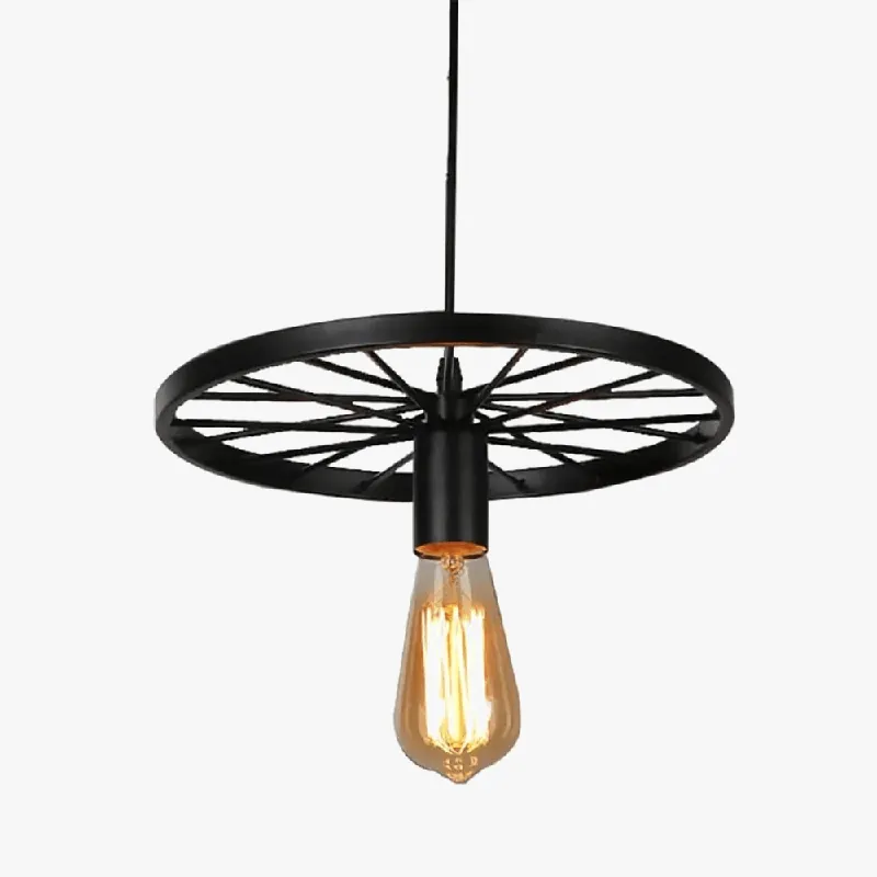 Suspension Vintage avec Roue en Fer