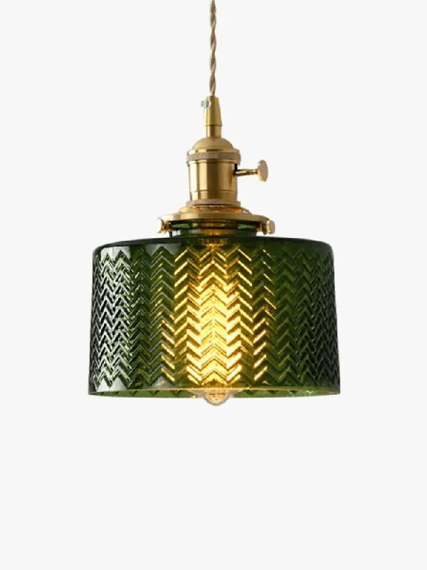 Suspension en verre vert nordique