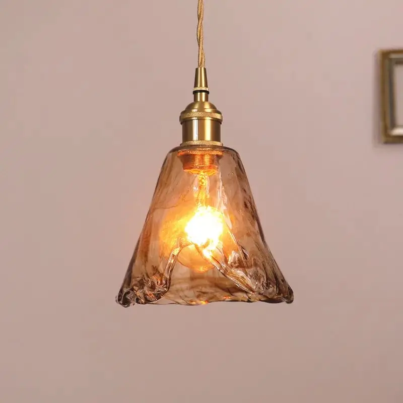 Suspension Laiton Verre Moderne