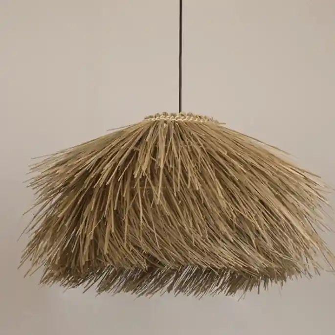 Suspension Luminaire Rotin Tissé Vintage LED