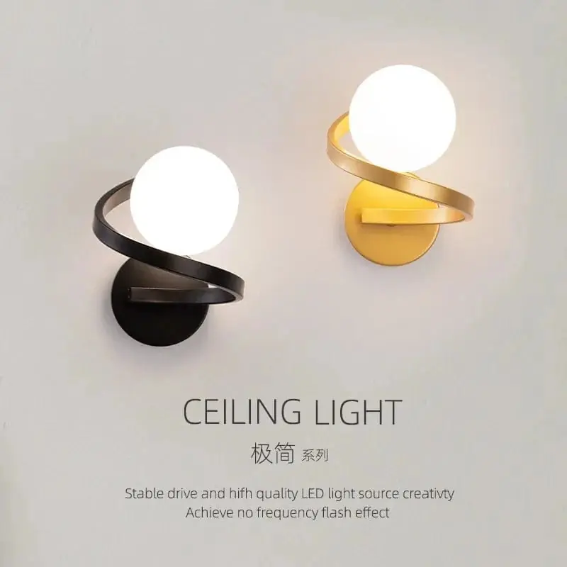 Applique murale LED moderne en verre pour un intérieur loft.
