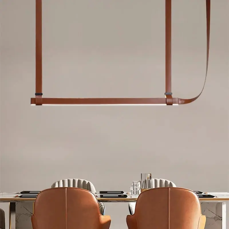 Suspension Lustre LED en Cuir pour Hôtel