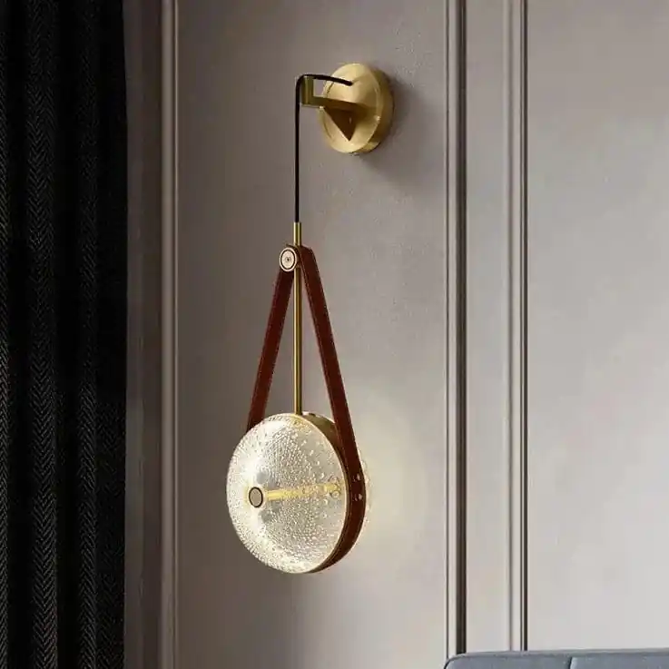 Applique murale de luxe en cuivre et verre post-moderne