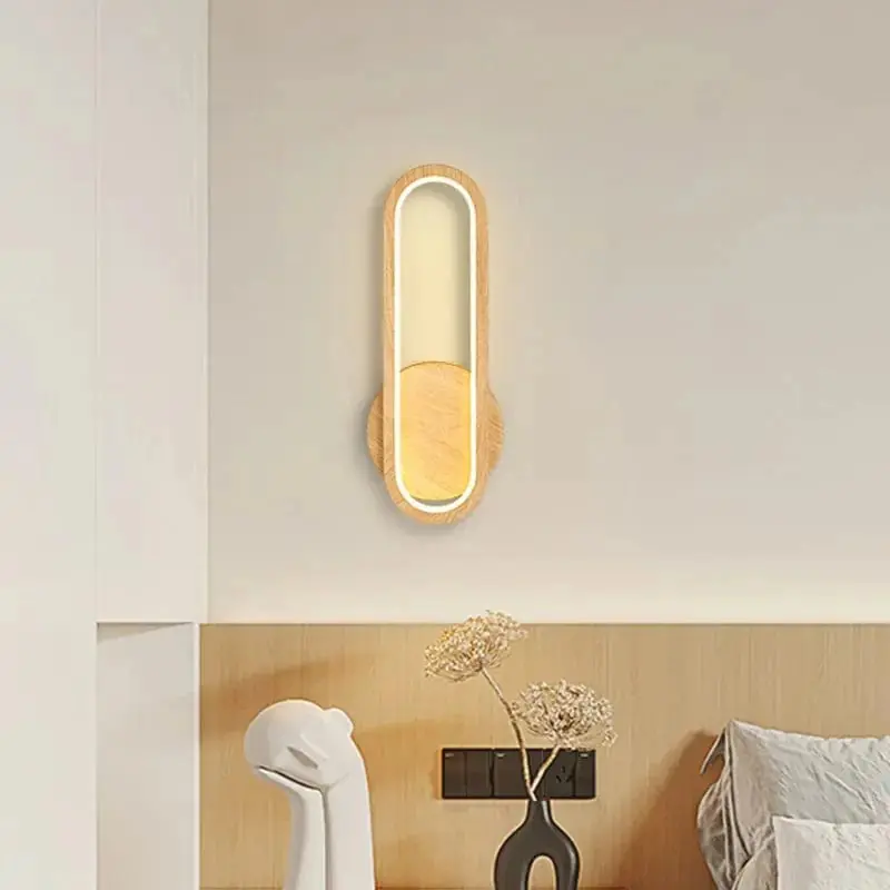 Applique murale LED en bois contemporain