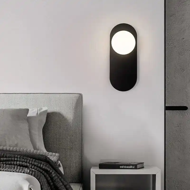 Applique LED Moderne en Fer Noir et Doré
