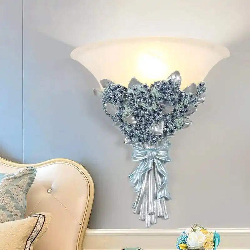 Applique murale LED en résine - Rose romantique et moderne