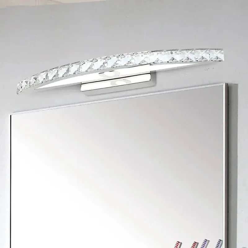 Applique murale LED cristal pour salle de bain et miroir.