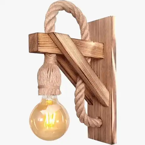 Applique murale bois rustique - Luminosité naturelle et chaleureuse