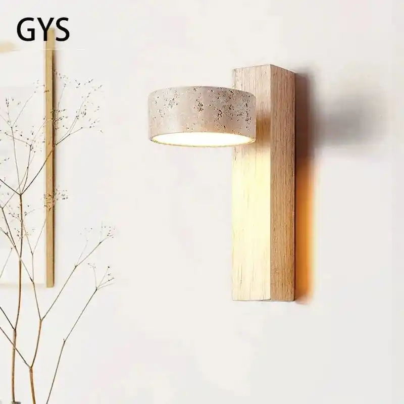 Applique murale bois noyer LED pivotante
