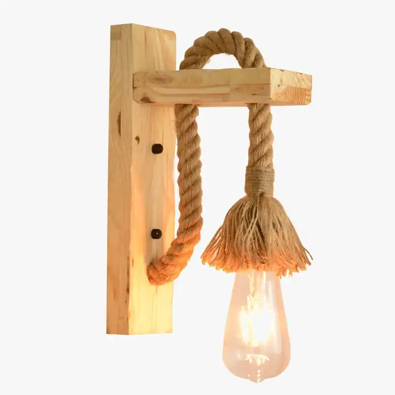 Applique murale design \\"Industriel Bois & Métal\\" - Éclairage Escaliers & Allées