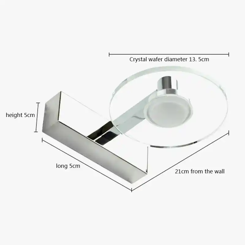 Applique LED Acrylique Miroir Anti-Buée 5W - Salle de Bain